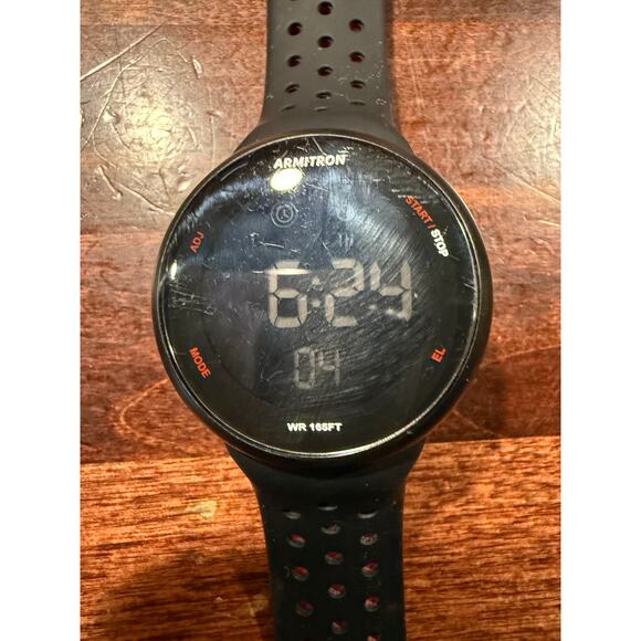 Armitron Sport Unisex Digital Chronograph Black and Red Watch - Picture 6 of 8